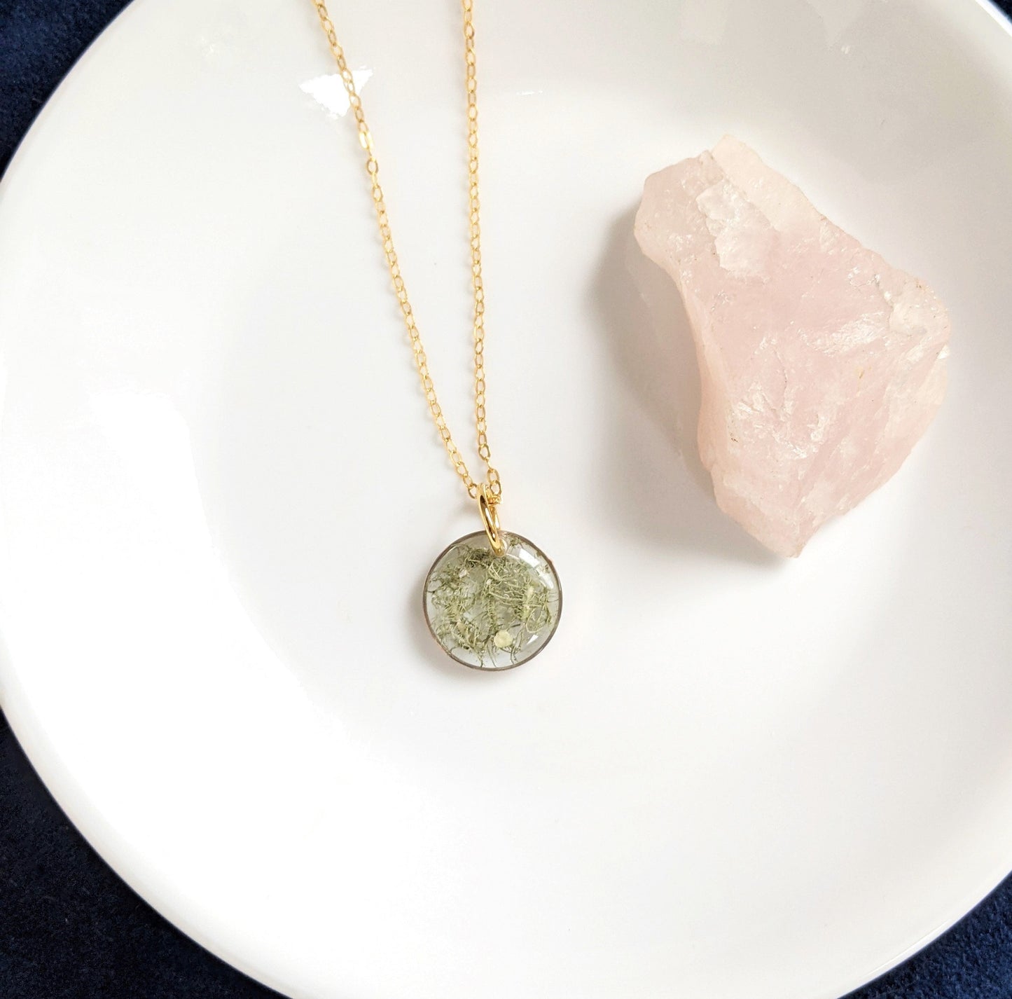 Small moss necklace, real forest moss resin pendant, handmade plant nature jewelry, terrarium, natural, unique, botanical, wanderlust green