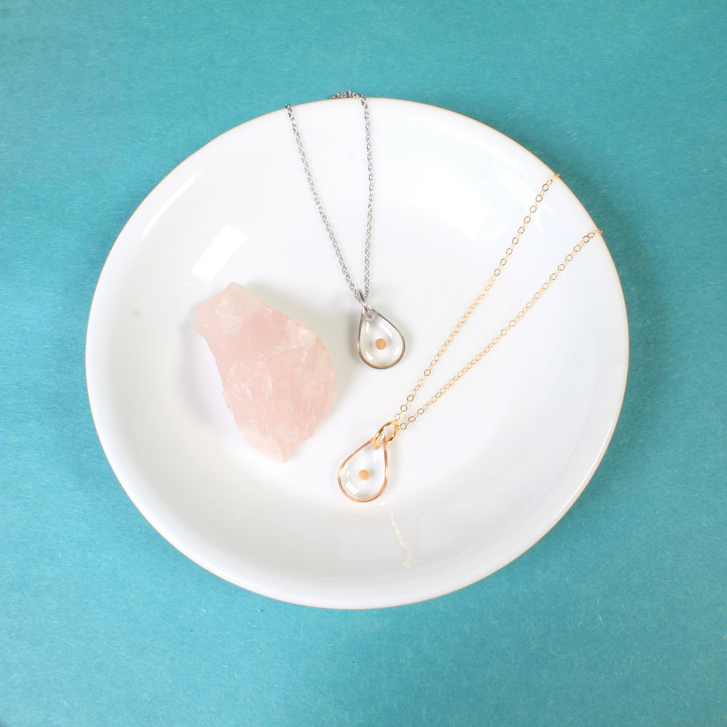 Mustard seed necklace, small teardrop pendant, faith necklace, Christian jewelry, mustard seed jewelry, clear resin, 14k gold filled, silver