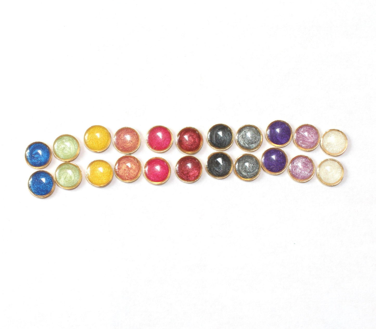 Custom Set | 11 Colors | Small Gold Colorful Modern Minimalist Studs | Everyday Earring | Layering Accent | Hypoallergenic Titanium