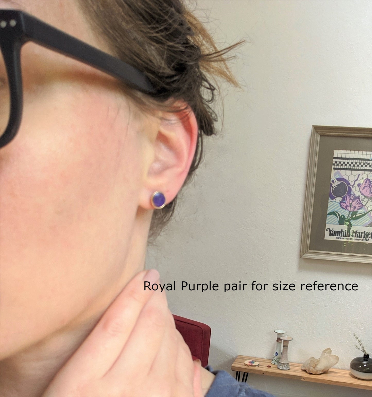 Small Round Bright Pink Stud Earrings