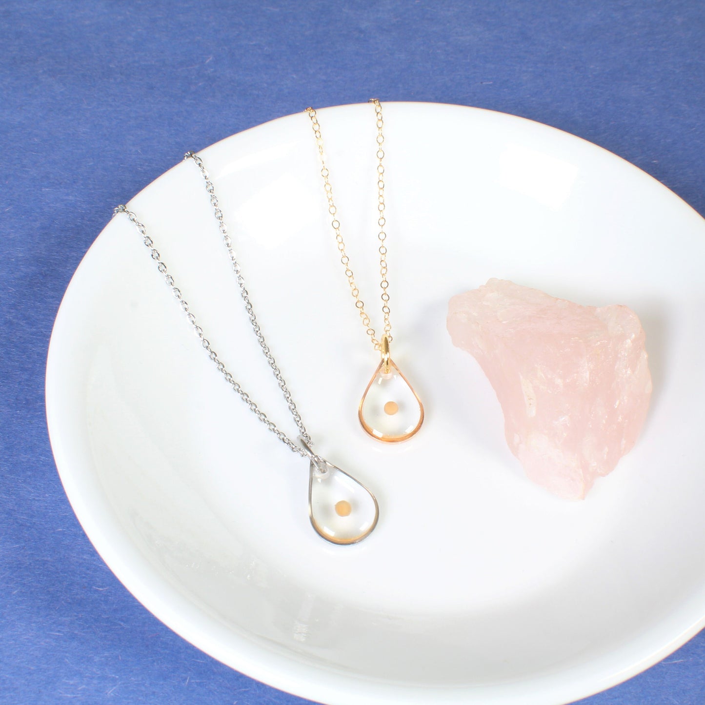 Mustard seed necklace, small teardrop pendant, faith necklace, Christian jewelry, mustard seed jewelry, clear resin, 14k gold filled, silver