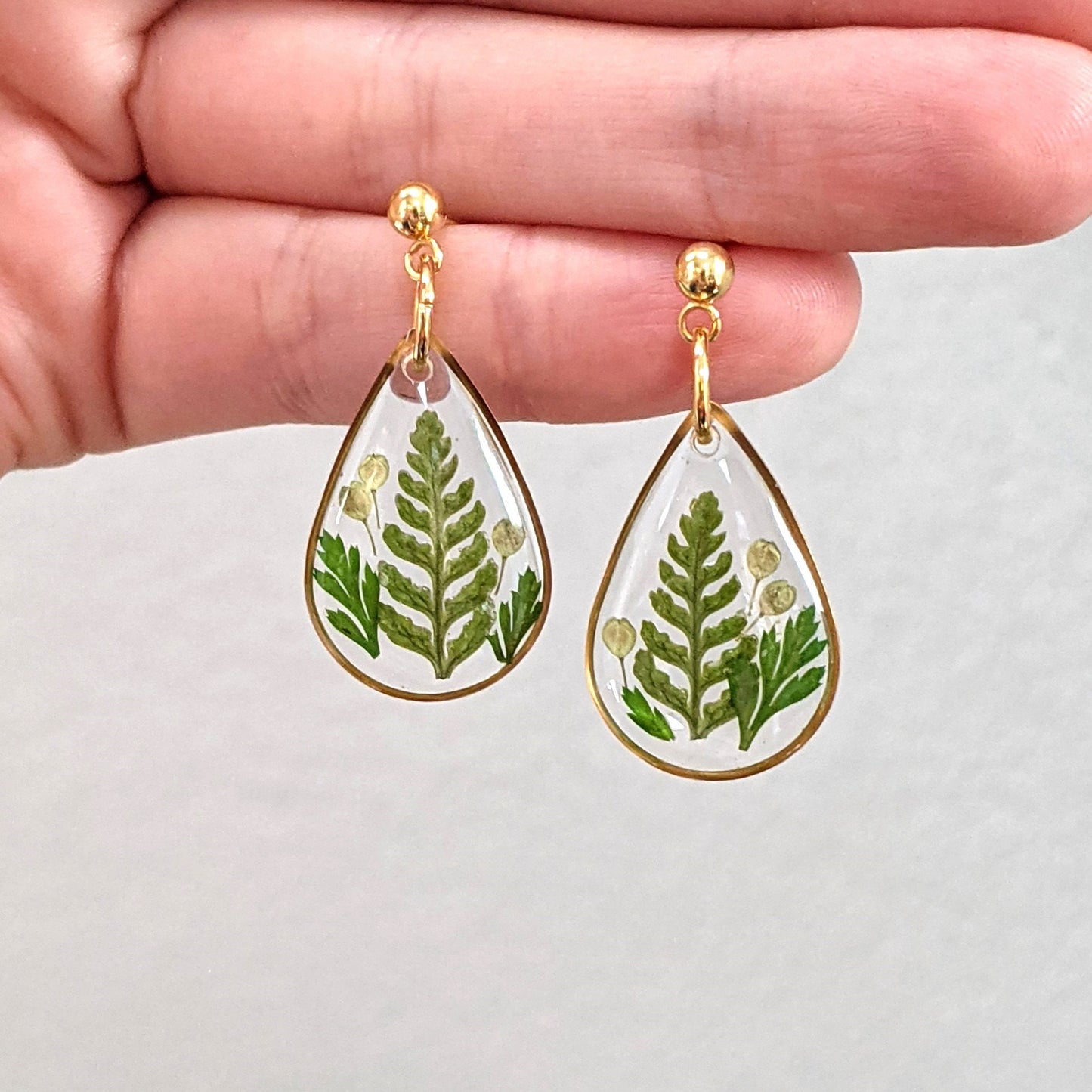 Mixed Plant Dangle Earrings