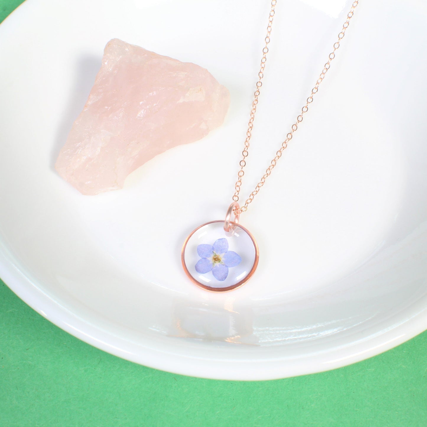 Small, Dainty, Real Pressed Forget-me-not Flower Necklaces