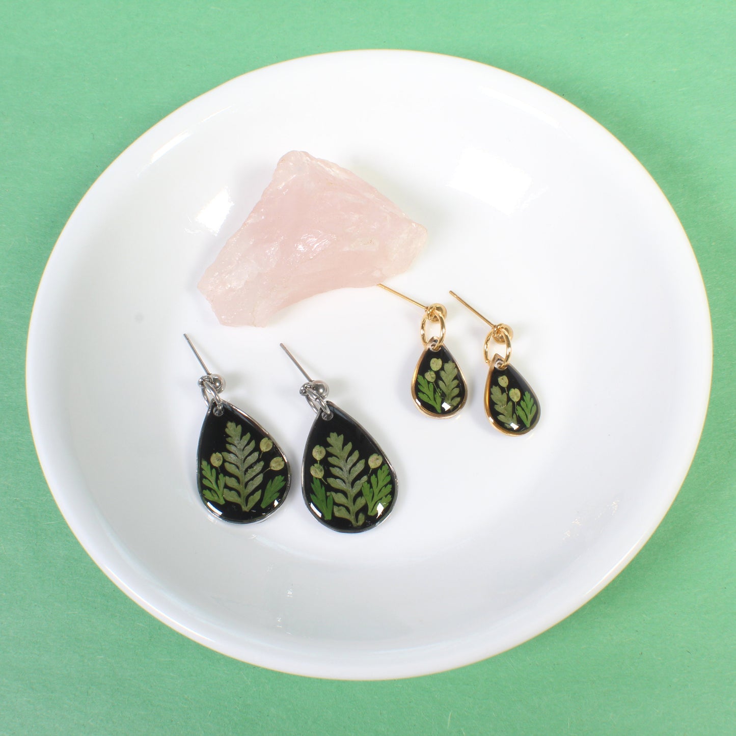 Mixed Plant Dangle Earrings