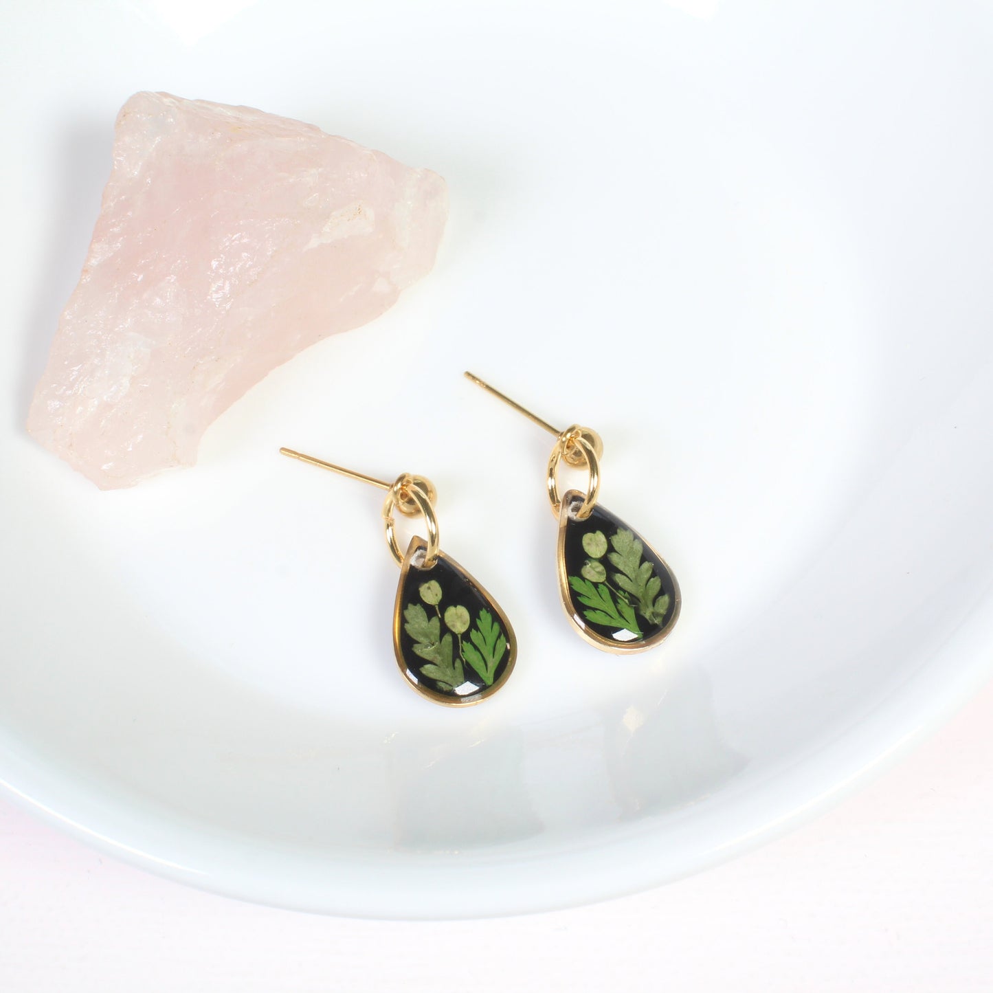 Mixed Fern Leaf Dangle Earrings