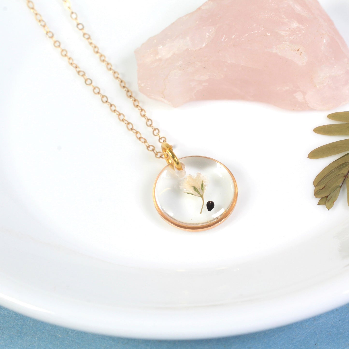 Miscarriage necklace, forget-me-not seed, real baby's breath forget me not seed, small pressed flower pendant, loss grief bereavement gift