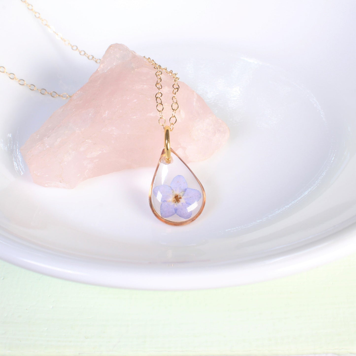 Small, Dainty, Real Pressed Forget-me-not Flower Necklaces