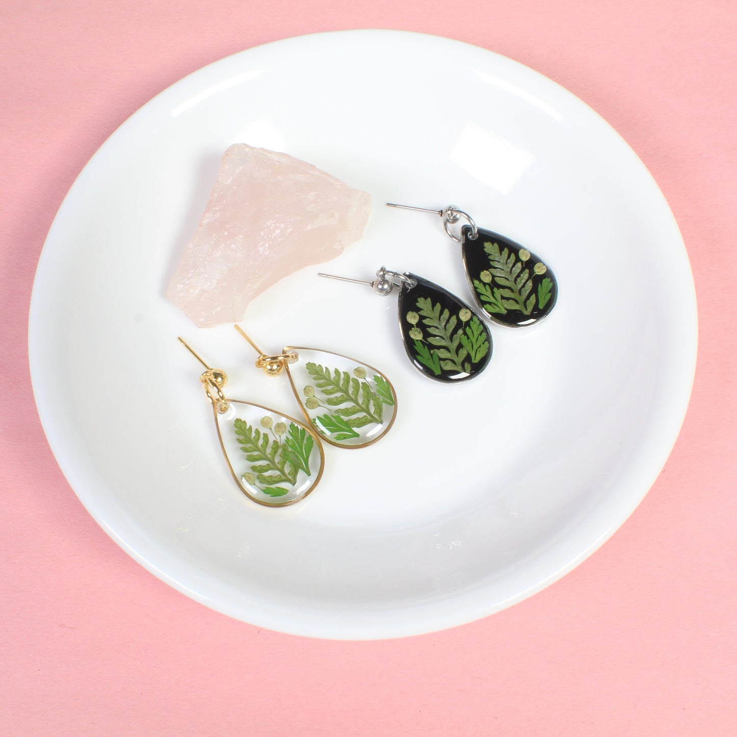 Mixed Plant Dangle Earrings