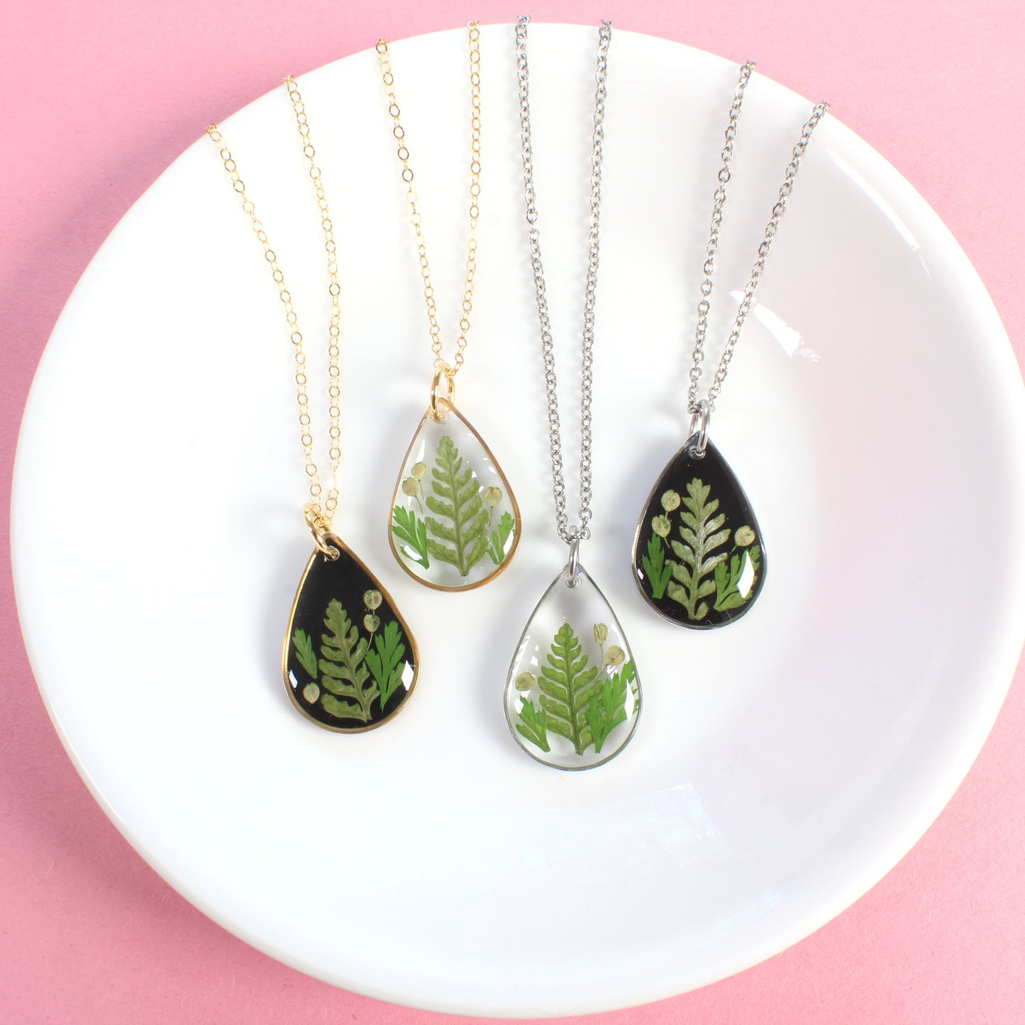 Pressed fern necklace, real plant jewelry, resin flower pendant, nature lover gift, hiker, gardener, forest, leaf, woodland, botanical, boho